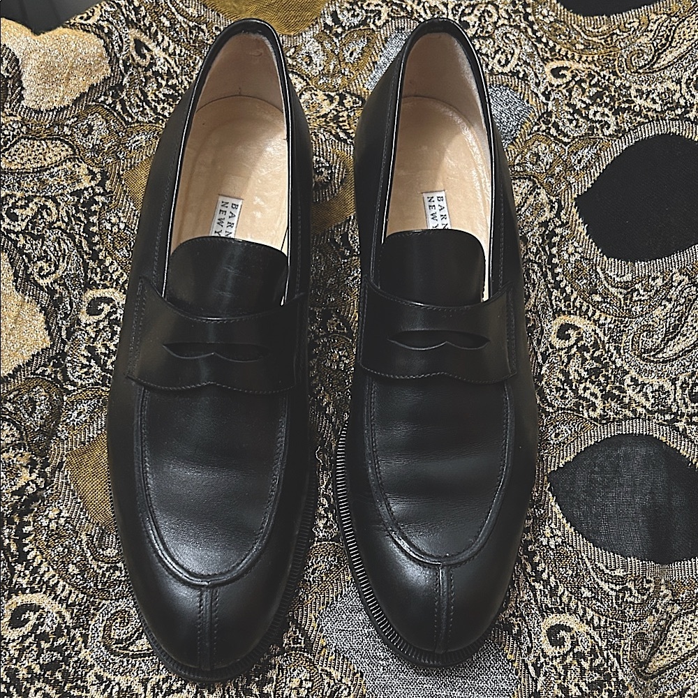 Vintage Barney's Black Leather Loafers